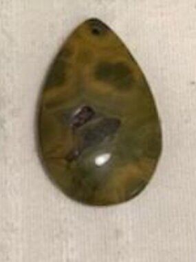 Green Polished Ocean Jasper  Cabochon Druzy Pendant Necklace
